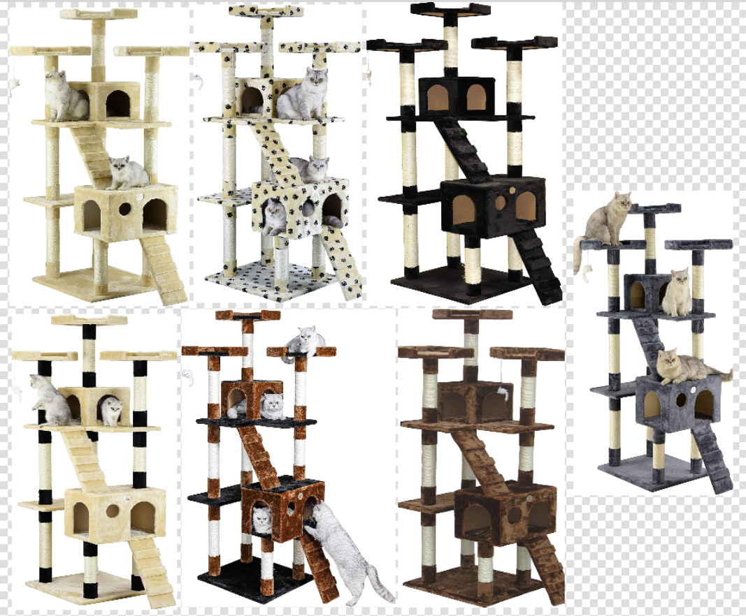 Go Pet Club 72-Inch Premium Cat Tree for two cats